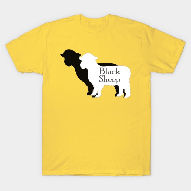 MUTCD W11-17 Black Sheep Crossing Shadow Sign T-Shirt by HipsterSketch